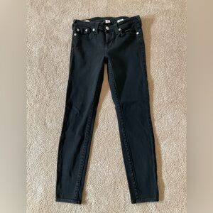 True Religion Women's Black Halle Super Skinny Mid Rise Jeans size 29